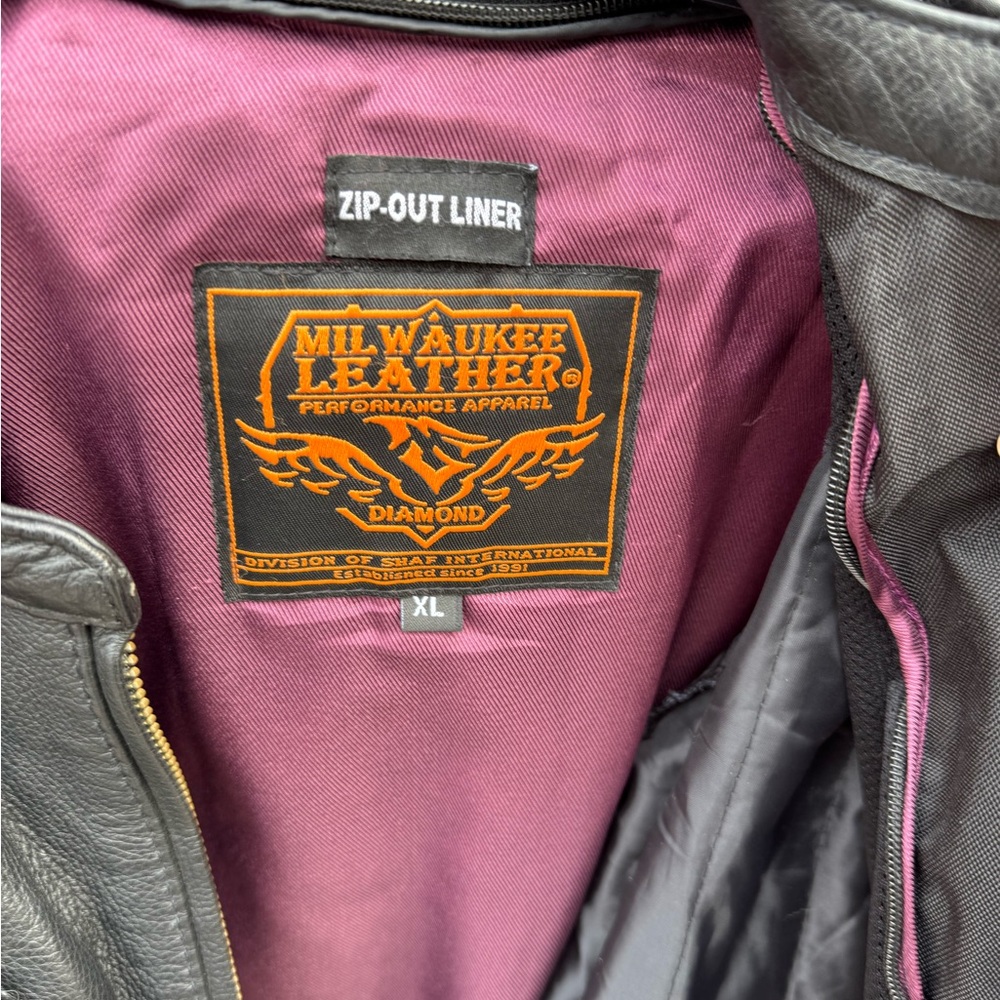 Milwaukee Leather Jacket with Pink Accents - Picture 2 of 13